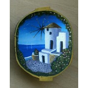 Ζωγραφική σε ξύλινη συντηρημένη σκάφη 